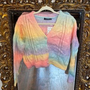 Suvimuga Tie Dye Button Down Knit Sweater L